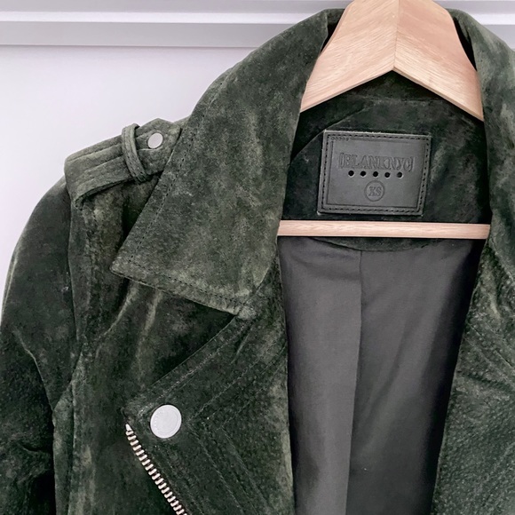 BlankNYC Olive Suede Moto Jacket - Picture 4 of 7